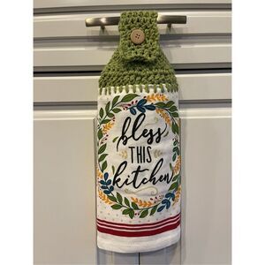 Crochet Top Kitchen Towel- Bless this Kitchen